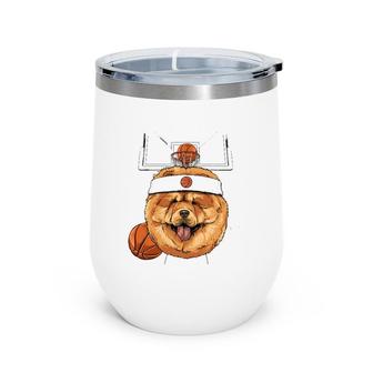 Chow Chow Basketball Dog Lovers Basketball Player Wine Tumbler | Mazezy