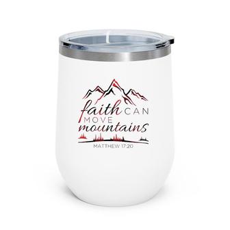 Christian Verse Gifts Women Mom Wife Faith Can Move Plaid Wine Tumbler | Mazezy AU