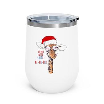 Christmas New Year Holiday , Xmas Santa Claus Giraffe Raglan Baseball Tee Wine Tumbler | Mazezy UK