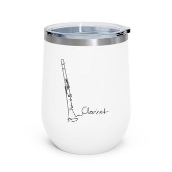 Clarinet Player Music Orchestra Design One-Line Clarinet Wine Tumbler | Mazezy