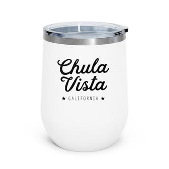 Classic Vintage Retro Chula Vista Keepsake Cali Keepsake Wine Tumbler | Mazezy