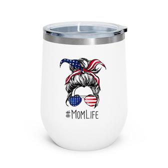 Classy Mom Life American Mom 4Th Of July Family Wine Tumbler | Mazezy
