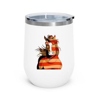 Clydesdale Horse Merica 4Th Of July American Patriotic Wine Tumbler | Mazezy UK