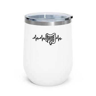 Colon Gi Intestines Heartbeat Gastroenterology Gastro Nurse Wine Tumbler | Mazezy