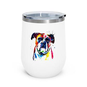Colorful Boxer Dog Funny Animal Lovers Gifts For Men Women Wine Tumbler | Mazezy