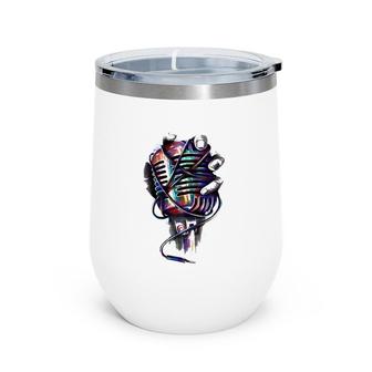 Colorful Microphone In Hand Wine Tumbler | Mazezy