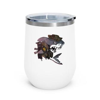 Combat Diver Shark - German Bundeswehr Kampfschwimmer Wine Tumbler | Mazezy