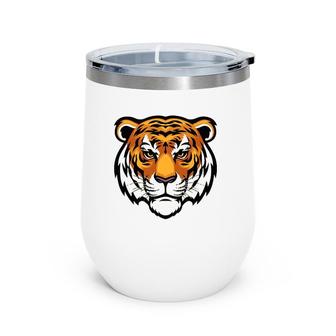 Cool Bengal Tiger Looking Straight Birthday New Year Wine Tumbler | Mazezy