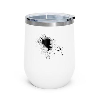 Cool Black Ink Splatter Paint Splat Splash Tee Wine Tumbler | Mazezy