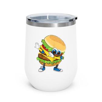 Cool Dabbing Burger Funny Street Dancer Hamburger Lover Gift Raglan Baseball Tee Wine Tumbler | Mazezy AU