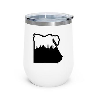 Cool Egypt Country Outline Cairo City Skyline Wine Tumbler | Mazezy