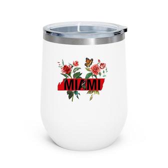 Cool Floral Miami Beach I Love Miami Florida Miami Wine Tumbler | Mazezy