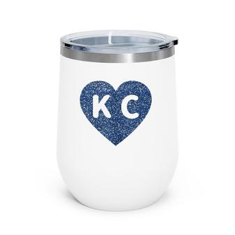 Cool Love Kansas City Kc Heart Print Wine Tumbler | Mazezy