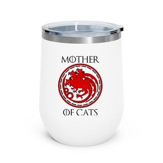 Cool Mother Of Cats Design For Cat And Kitten Enthusiasts Wine Tumbler | Mazezy