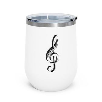 Cool Piano Art Men Women Musical Notes Piano Player Treble Wine Tumbler | Mazezy