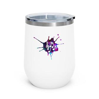 Cool Water Color Musical Notes Music And Arts Musicians Gift Wine Tumbler | Mazezy