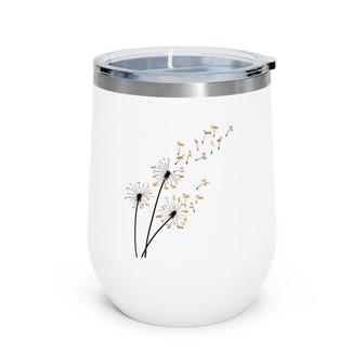 Corgi Dog Flower Fly Dandelion Cute Dog Lover Funny Wine Tumbler | Mazezy