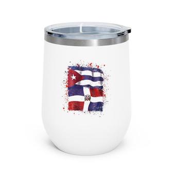 Cuban Dominican Love Flag Pride Wine Tumbler | Mazezy