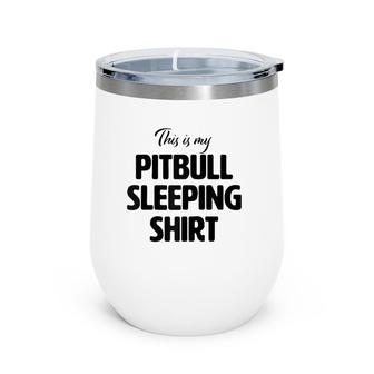 Cute & Funny Pitbull Sleeping Tee For Christmas Pitty Pyjama Raglan Baseball Tee Wine Tumbler | Mazezy