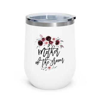 Cute Bridal Shower Wedding Flower Design Mother Of The Groom Wine Tumbler | Mazezy