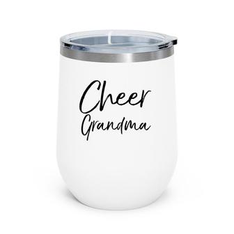 Cute Cheerleader Grandmother Gift For Women Cheer Grandma Wine Tumbler | Mazezy