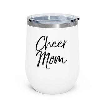 Cute Cheerleader Mother Apparel Gift For Women Cheer Mom Wine Tumbler | Mazezy AU