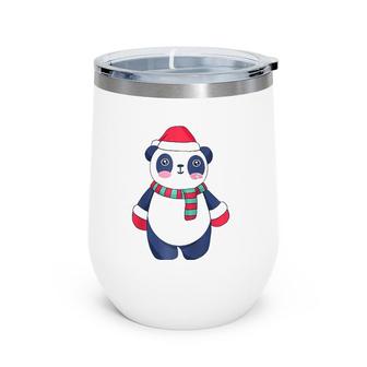 Cute Christmas Baby Panda Bear Santa Hat Scarf And Gloves Raglan Baseball Tee Wine Tumbler | Mazezy UK