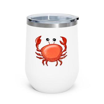 Cute Crab For Kids Ocean Animal Sea Creature Funny Crabs Wine Tumbler | Mazezy