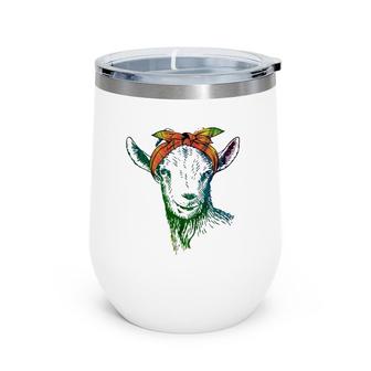 Cute Goat For Woman Perfect Gift Holidays Wine Tumbler | Mazezy