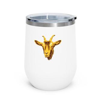 Cute Goat Head Design Greatest Of All Time Wine Tumbler | Mazezy