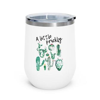 Cute Ladies Cactus Succulent Little Prickly Tee Youth Womens Wine Tumbler | Mazezy