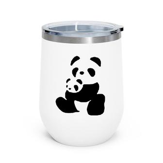 Cute Mother's Day Panda Bear For Women - Family Panda Wine Tumbler | Mazezy
