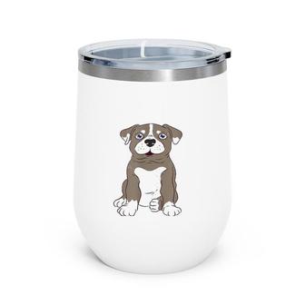 Cute Pibble Pitbull Mom Funny Wine Tumbler | Mazezy