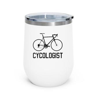 Cycologist Bicycle Lovers V-Neck Wine Tumbler | Mazezy