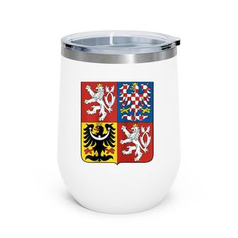 Czech Republic National Coat Of Arms Raglan Baseball Tee Wine Tumbler | Mazezy