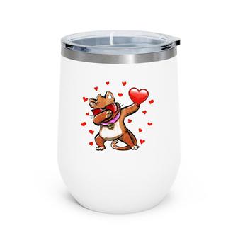 Dabbing Cat Sunglasses Valentine's Day Cat Lover Boys Girls Wine Tumbler | Mazezy