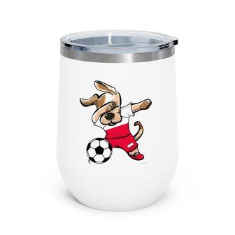 Dabbing Dog Poland Soccer Jersey Polish Football Lover Gift Wine Tumbler | Mazezy