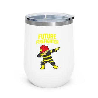 Dabbing Firefighter Kids Future Firefighter Wine Tumbler | Mazezy