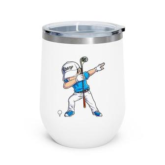 Dabbing Golf Player Golfer Golfing Funny Boys Men Dab Dance Premium Wine Tumbler | Mazezy