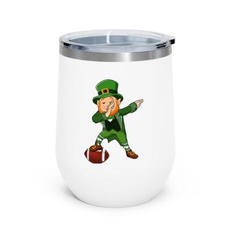 Dabbing Leprechaun Football St Patrick's Day Boys Kids Sports Wine Tumbler | Mazezy