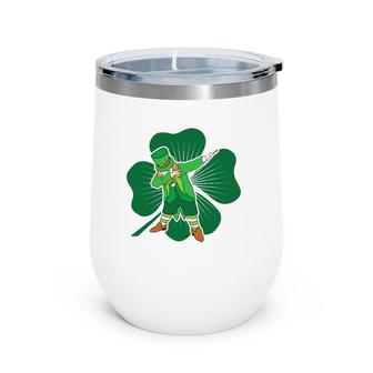 Dabbing Leprechaun Irish Dab St Patricks Day Tee Wine Tumbler | Mazezy
