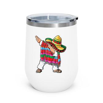 Dabbing Mexican Poncho Cinco De Mayo Boys Men Sombrero Dab Tank Top Wine Tumbler | Mazezy UK