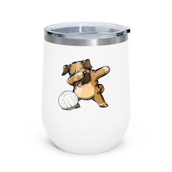 Dabbing Volleyball Dabbing Pug Pug Lovers Gift Kids Wine Tumbler | Mazezy