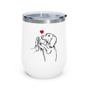 Dachshund Love Cute Weiner Dog Mom Funny Girls Gift Wine Tumbler | Mazezy