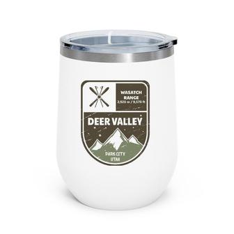 Deer Valley Wasatch Range Park City Utah Vintage Wine Tumbler | Mazezy