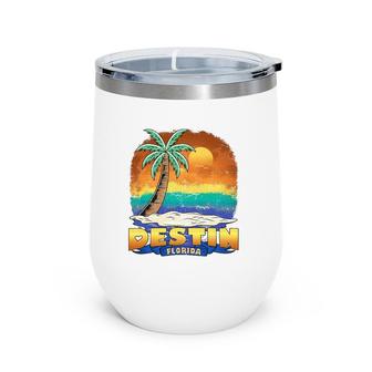 Destin Florida Vintage Distressed Souvenir Wine Tumbler | Mazezy