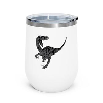 Dinosaur Lover Gift - Velociraptor Lovers Gift Wine Tumbler | Mazezy