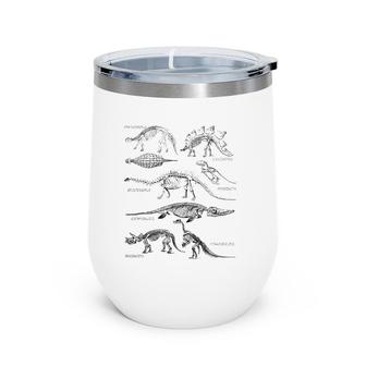Dinosaur Skeleton Clothing Dino Vintage Paleontology Alt Art Wine Tumbler | Mazezy