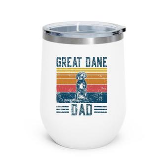 Dog Dad - Vintage Great Dane Dad Wine Tumbler | Mazezy
