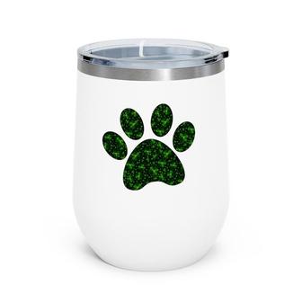 Dog Owners Paw Shamrock St Patrick's Day Outfits Men Women Wine Tumbler | Mazezy